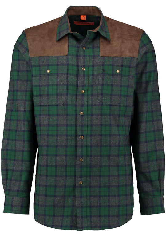 Camisa de caza 100% algodon Verde gris