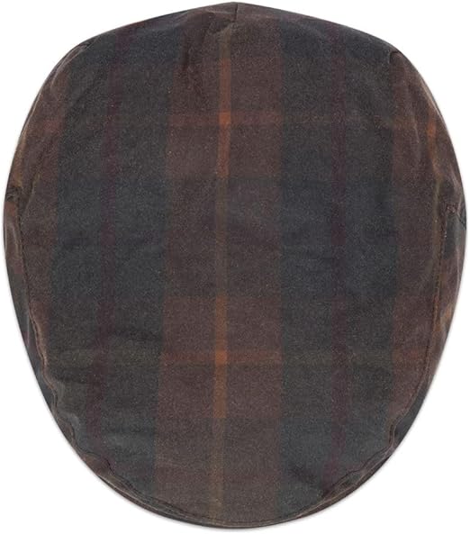 Brown Tartan wax flat cap Walker & Hawkes
