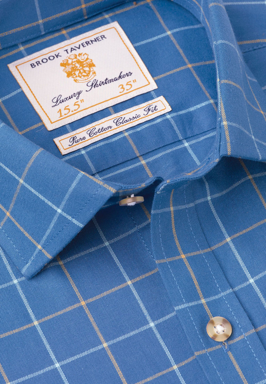 Camisa de Algodón Tattersall, Blue Check