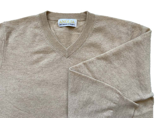 Sweater V 100% cashmere Beige