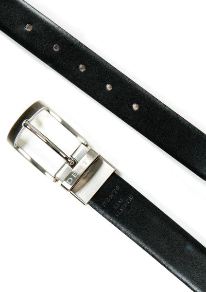Cinturón de cuero natural Reversible Black / Tan 30 mm
