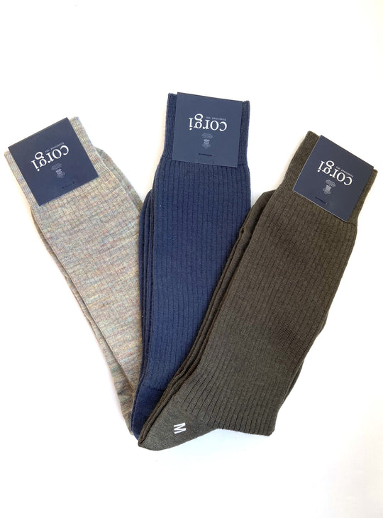 Calcetines Corgi 63% lana merino Colores M, Pack 3