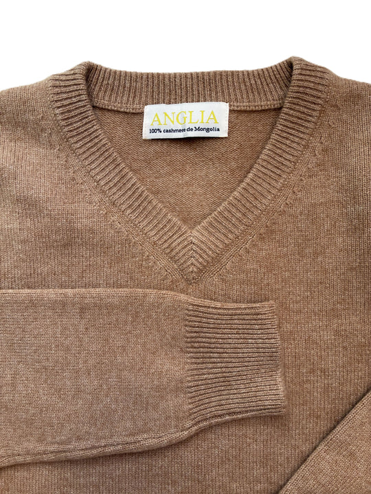 Sweater V 100% cashmere Camel