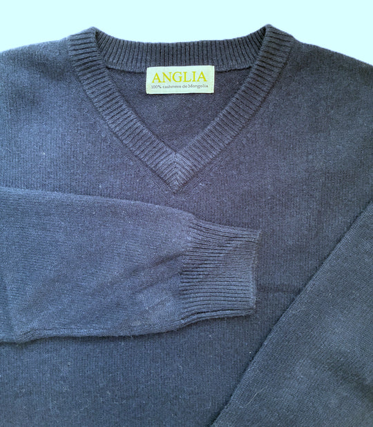 Sweater V 100% cashmere Azul