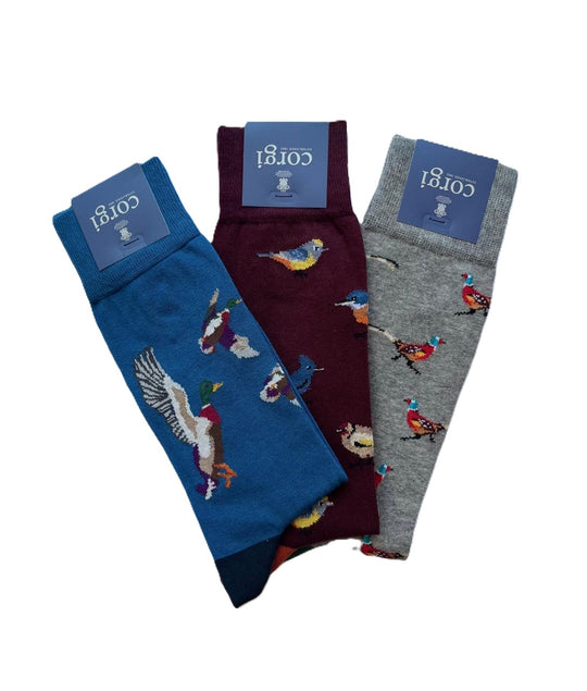 Calcetines 75% algodón delgado Birds lovers M, Pack 3