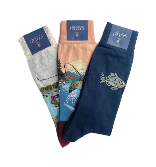 Calcetines 75% algodón delgado Pesca M, Pack 3
