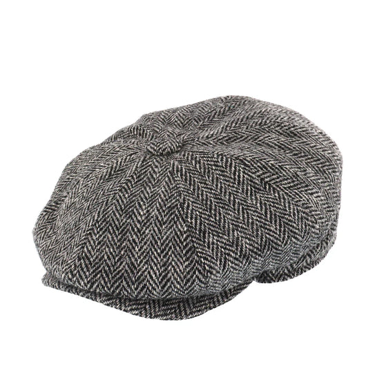Gorro Harris Tweed Shelby Grey Herringbone