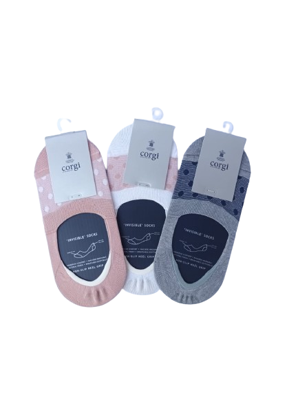 Calcetines Mujer Invisible 75% algodón, Pack 3 M