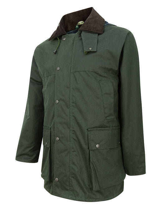 Chaqueta de algodon encerado Padded wax olive