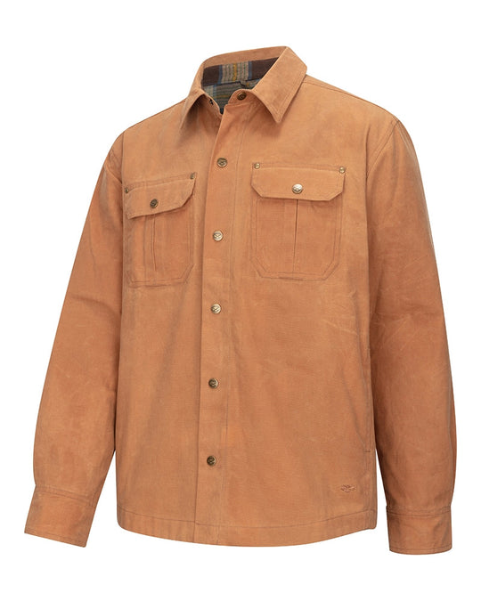 Sobrecamisa de algodon encerado Huntly Tan