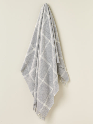 Chal Lana Merino 140x185 Windowpane Grey