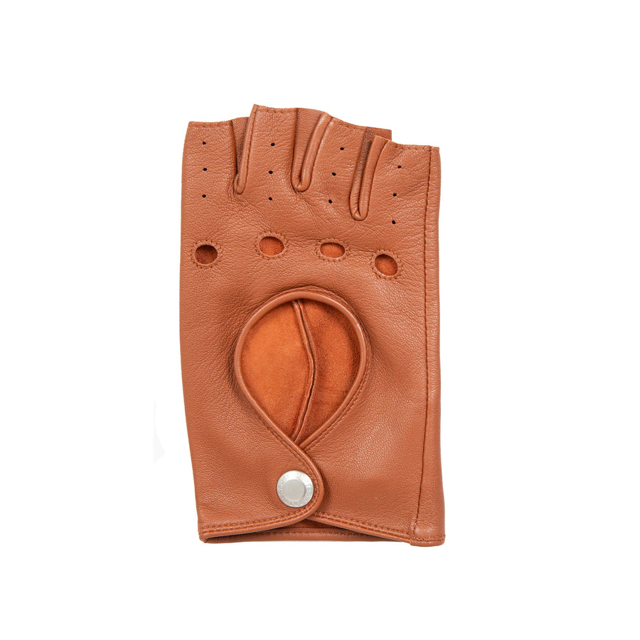 Guante Driving Mujer Cut off Finger Cognac