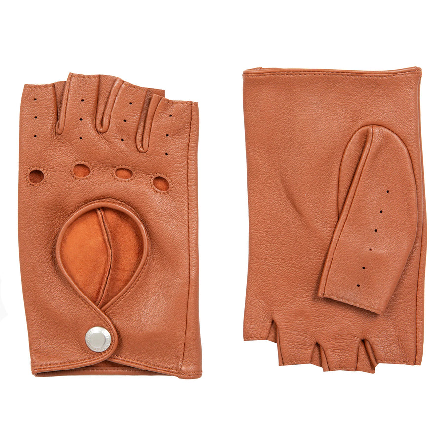Guante Driving Mujer Cut off Finger Cognac