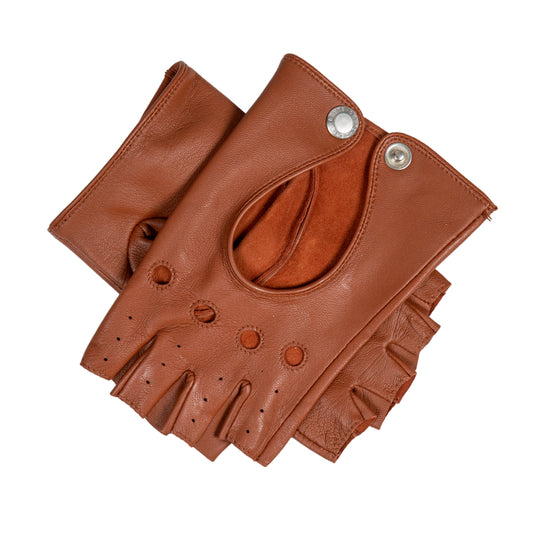 Guante Driving Mujer Cut off Finger Cognac