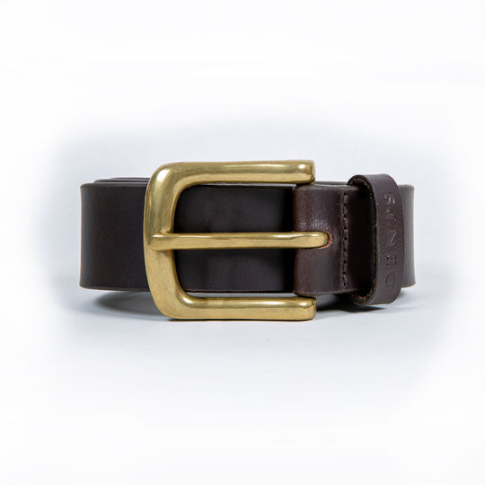 Cinturón de cuero de Bufalo Brown / Bronce