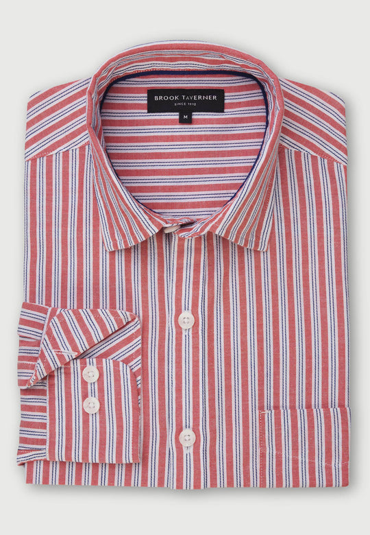 Camisa de Algodón Stripes Rose Navy