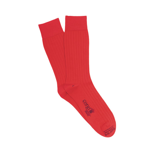 Calcetin Corgi 75% algodón delgado Liso Canal Rojo M