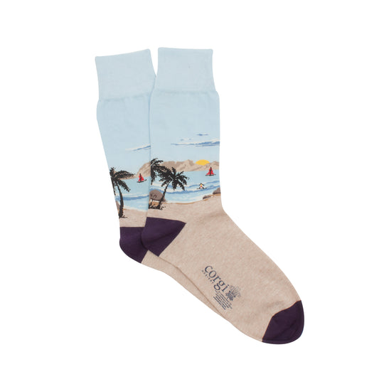 Calcetin Corgi 75% algodón delgado paisaje Playa y surf, M