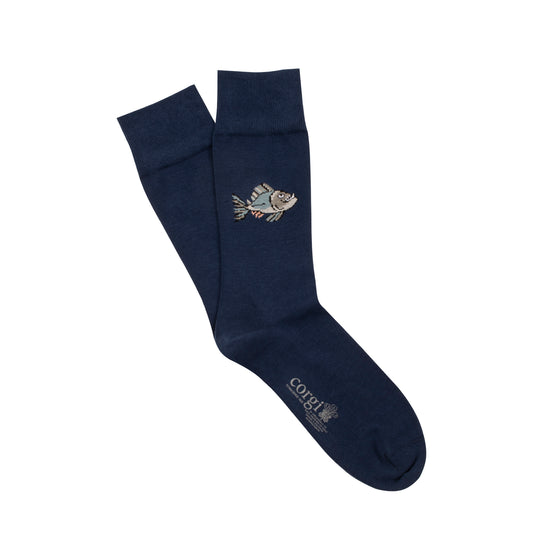 Calcetin 75% algodón delgado, Diseño Piraña M