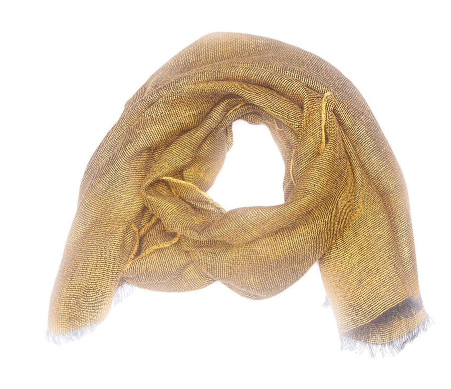 Bufanda de Lino Irlandés, 180x50, Amarillo Oscuro Emblem Weavers