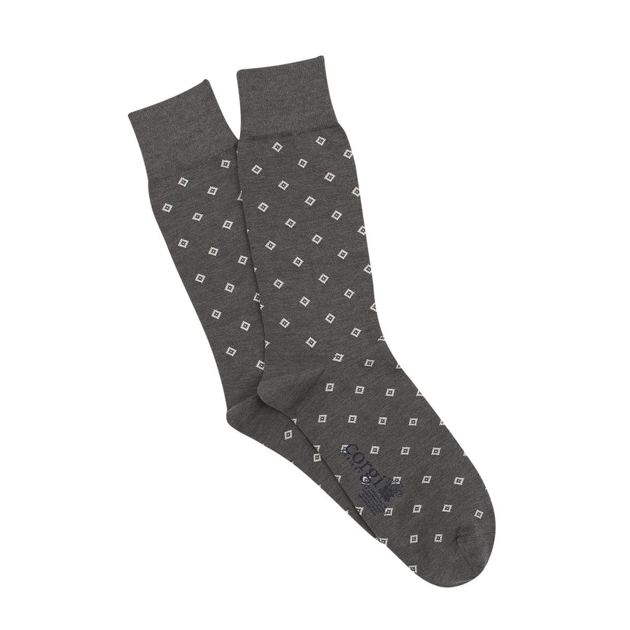 Calcetín Corgi 46% algodón 36% Seda 18% Nylon Rombos LUXE Gris Corgi